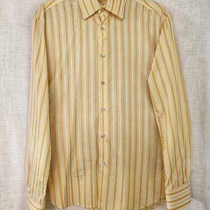 PRADA Gold/Yellow Striped Dress Shirt